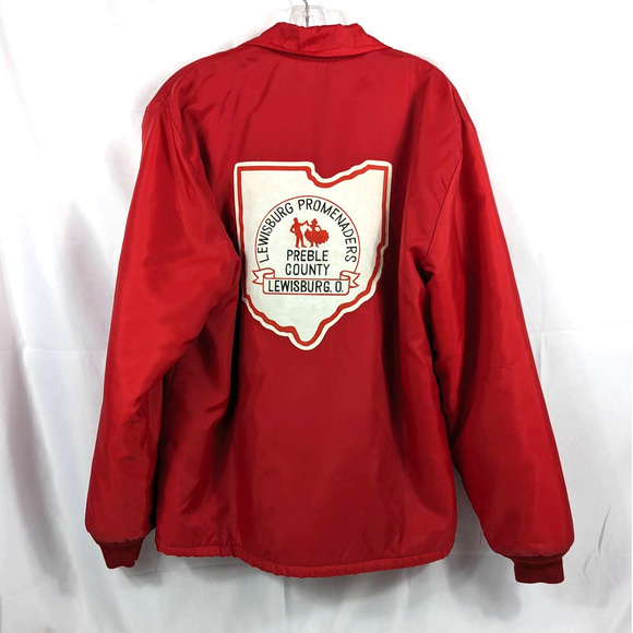 Vintage GEM Sportswear L Red Button Lined Jacket Ohio Promenders Dance - Picture 4 of 9
